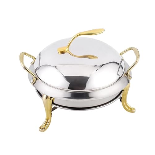 Edelstahl Chafing Dish Set - Rund Buffet Server mit Pfannen und Deckel für Catering, Events und Bankette von Generisch