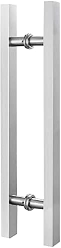 Edelstahl-Drückergriff-Set für Glastüren, quadratisches Rohr-Design, kommerzielle Qualität, Scheunentür-Ziehgriff Edelstahl-Drückergriff-Set für Glastüren, quadratisches Rohr-Design, kommerzielle Qualität, Scheunentür-Ziehgriff von Generisch