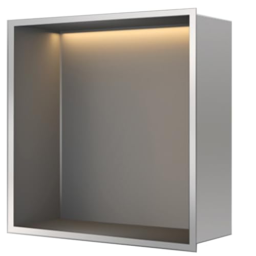 Edelstahl-Dusche, doppellagiger Toilettenpapierhalter und dekoratives Regal, grau, 32 x 32 x 12,5 cm, für Zuhause und Hotel, stilvolles Badezimmer Edelstahl-Dusche, doppellagiger Toilettenpapierhalter und dekoratives Regal, grau, 32 x 32 x 12,5 cm, für Zuhause und Hotel, stilvolles Badezimmer von Generisch