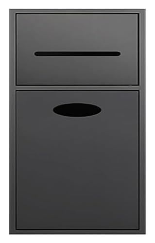Edelstahl-Dusche, mehrschichtiger Mülleimer und Toilettenpapier-Aufbewahrungsbox, einfache Installation, versenktes Badezimmer für Zuhause und Hotel, Grau, 20 x 52 x 13,5 cm von Generisch