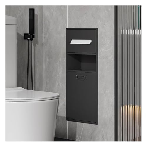 Edelstahl-Dusche, versenkter Wandhalter mit Mülleimer, doppellagiges vertikales Regal für Badezimmer-Aufbewahrung, grau, 30 x 65 x 14 cm, langlebiges und stilvolles Design Edelstahl-Dusche, versenkter Wandhalter mit Mülleimer, doppellagiges vertikales Regal für Badezimmer-Aufbewahrung, grau, 30 x 65 x 14 cm, langlebiges und stilvolles Design von Generisch