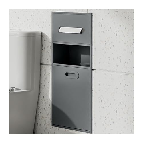 Edelstahl Dusche - Recessed Toilet Paper Holder Wall rt Storage Rack for Bathroom Kitchen Living Room & Hotel Grey 65x30x14cm Durable & Stylish Design von Generisch