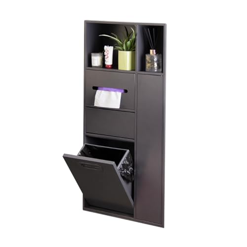 Edelstahl Dusche - Wasserdichtes Badregal Nizer für Shampoo Toilettenartikel & Toilettenpapier Aufbewahrung - Platzsparende Feuchtraumlösung Grau (B x H x T) 40x86x14 cm) von Generisch