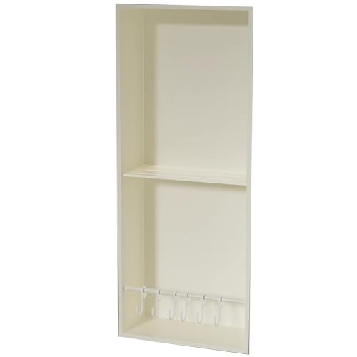 Edelstahl-Dusche – eingebetteter Badezimmer-Aufbewahrungsschrank mit Leitplanke, dekorativer Toilettenpapierhalter für Wohnzimmer und Küche (Weiß-B 28 x 70 x 12,5 cm) von Generisch