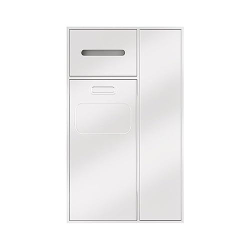 Edelstahl-Dusche mit Abfalleimer, Wandmontage, Doppelregal, Badezimmerlösung für Zuhause und Hotel, weiß, 67 x 30 x 14 cm und 67 x 40 x 14 cm Edelstahl-Dusche mit Abfalleimer, Wandmontage, Doppelregal, Badezimmerlösung für Zuhause und Hotel, weiß, 67 x 30 x 14 cm und 67 x 40 x 14 cm von Generisch