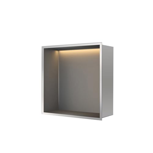 Edelstahl-Dusche mit LED-Licht – wasserdichtes Duschregal zur Wandmontage, Aufbewahrungskorb für Badezimmer, 32 x 32 x 12,5 cm, graues Finish Edelstahl-Dusche mit LED-Licht – wasserdichtes Duschregal zur Wandmontage, Aufbewahrungskorb für Badezimmer, 32 x 32 x 12,5 cm, graues Finish von Generisch