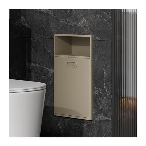 Edelstahl Dusche mit eingebettetem Mülleimer, wasserdichtes Wandeinbauregal für moderne Küche, Bad & Schlafzimmer - Heimwerker (Tee Aprikose, 30.0x50.0x14.0 cm) von Generisch