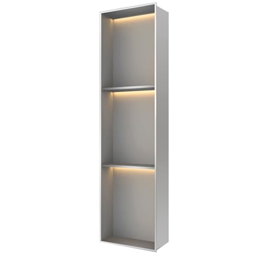 Edelstahl Dusche & Doppellagiger Toilettenpapierhalter, dekorative Badezimmerschränke für Zuhause & Hotel (Grau, 28 x 90 x 12,5 cm) von Generisch