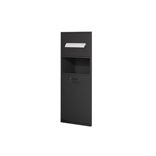 Edelstahl-Duschregal mit Toilettenpapieraufbewahrung und Bürstenhalter, platzsparend, versenkter Badezimmer-Organizer (grau, 30 x 65 x 14 cm) für effiziente Badezimmer-Aufbewahrung von Generisch