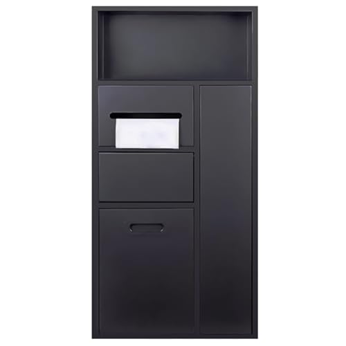 Edelstahl-Duschregal – wasserdichte Nische für Shampoo, Toilettenartikel und Toilettenpapieraufbewahrung – schwarze eingebettete Regale für Badezimmer, Küche und Wohnzimmer (86 x 40 cm) von Generisch