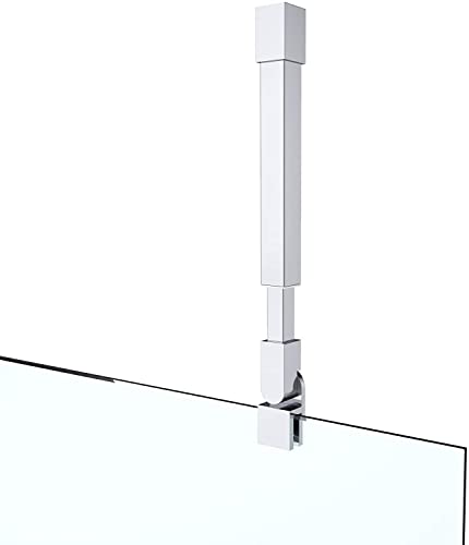 Edelstahl-Duschstützstange, Stabilisator für Wände und Decken, verstellbar für 6 x 10 mm Glasstärke, rundes Design, ideal für Duschabtrennungen (300 x 450 mm) von Generisch