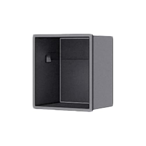 Edelstahl-Duschwand, Einbauregal, wasserdicht, keine Fliesen erforderlich, Badezimmer-Aufbewahrung, schwarzes Nischenregal (65 x 30 x 14 cm) von Generisch