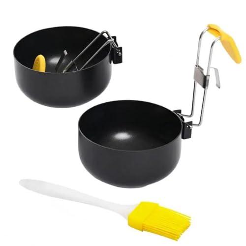 Edelstahl-Eierkocher, Antihaft-Eierringe Zusammenklappbarer Edelstahl Eierkocher, Pochierter Eiermacher, Eierpocher Eierring für perfekt gekochte Eier, hängendes Küchenwerkzeug, 2er-Set von Generisch