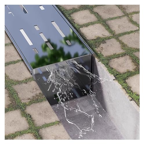Edelstahl-Entwässerungsk, langlebiges, schlankes Design für effizienten Wasserablauf in Beton, Terrasse, Hof, Auffahrt und Gartenbereichen von Generisch