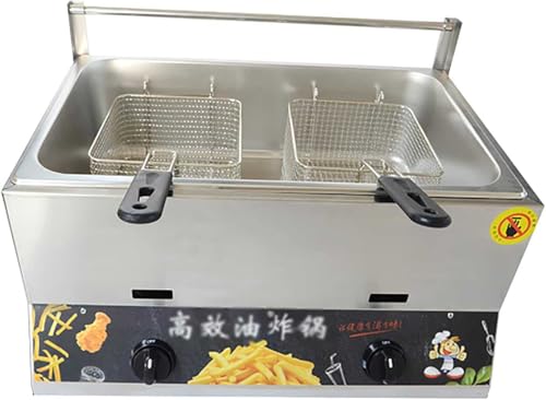 Edelstahl-Fritteuse für die Arbeitsplatte – 6 l/12 l Einzeltopf LPG Gasfritteuse mit Korb für Pommes Frites Zuhause Küche Restaurant – Outdoor-Kocher Edelstahl-Fritteuse für die Arbeitsplatte – 6 l/12 l Einzeltopf LPG Gasfritteuse mit Korb für Pommes Frites Zuhause Küche Restaurant – Outdoor-Kocher von Generisch