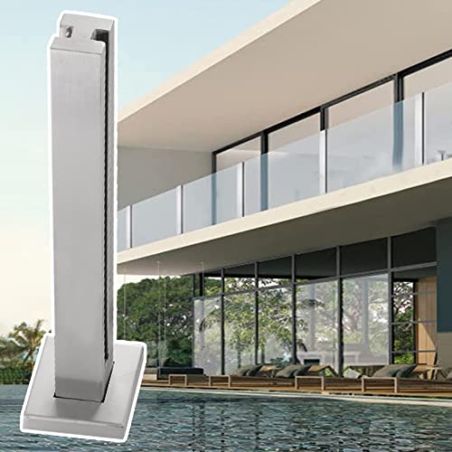 Edelstahl Glas Balustrade Post Kit Quadratische Glasgeländerklemme für Balkon Sicherheitsglas Geländersystem Langlebige und stilvolle Glasbeschläge von Generisch