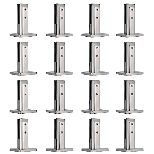Edelstahl-Glasplattenpfosten – 16-teiliges Set, 10–14 mm Zapfenklemmen für Pool-Zaun, Balkon, Garten und Treppengeländer von Generisch