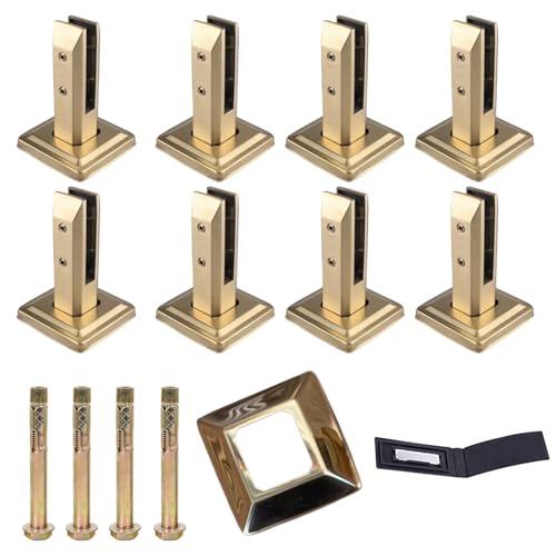 Edelstahl-Glaszapfen für Pool-Zaunklemmen – 8-teiliges Set für 10–14 mm Glasgeländer und Handlaufinstallation für Pools, Balkone, Gärten und Decks von Generisch
