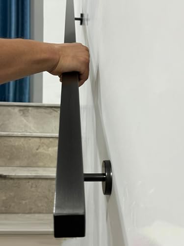 Edelstahl-Handläufe für Außentreppen, Wandmontage, industrielles quadratisches Geländer, langlebige Sicherheitslösung für Haustür und Garage von Generisch