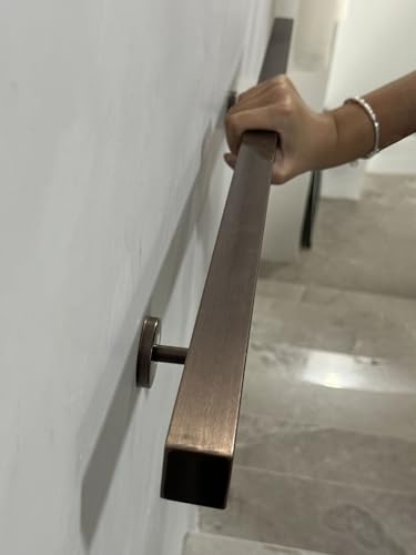 Edelstahl-Handläufe für Außentreppen, Wandmontage, industrielles quadratisches Geländer, langlebige Sicherheitslösung für Haustür und Garage Edelstahl-Handläufe für Außentreppen, Wandmontage, industrielles quadratisches Geländer, langlebige Sicherheitslösung für Haustür und Garage von Generisch