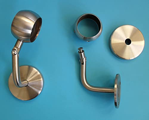 Edelstahl Handlaufhalter mit Gelenk und Kugelring für Ø 42,4 mm Rohr & Abdeckrosette V2A Handlaufstütze Handlaufträger Wandhalter Konsole Wandbefestigung Geländer VA Edelstahl Handlaufhalter mit Gelenk und Kugelring für Ø 42,4 mm Rohr & Abdeckrosette V2A Handlaufstütze Handlaufträger Wandhalter Konsole Wandbefestigung Geländer VA von Generisch