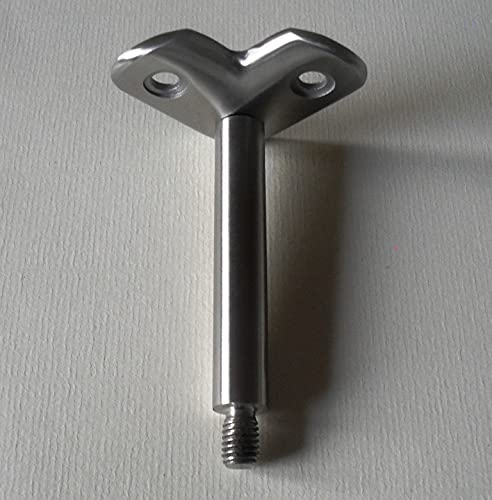 Edelstahl Handlaufstütze für Ø42,4 / Ø33,7 / Vierkant Rohr in diversen Varianten V2A Handlaufhalter Handlaufträger 90P (Platte Ø42,4 mm, Stiftlänge 120 MM) von Generisch