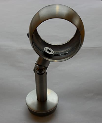 Edelstahl Handlaufstütze mit Gelenk für Ø42,4 / Ø33,7 Rohr in diversen Varianten V2A Handlaufhalter Handlaufträger KS (Ring Ø33,7 mm, Stopfen Ø33,7x2 mm) von Generisch