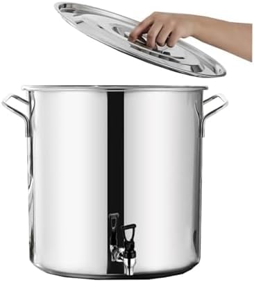 Edelstahl Home Brew Wasserkocher - Brauen Suppentopf mit Ausguss und Deckel, verdickte Milchkanne mit Wasserhahn für Zuhause und Außenbereich von Generisch