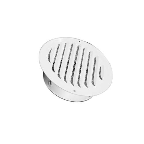 Edelstahl Lüftungsgitter 70mm-200mm, Abluftgitter Schrauben Dübel,Rund Abluftgitter,Belüftungsgitter für Küche Garage Badezimmer,Entlüftungsgitter Lamellengitte(Weiß,200mm/7.87in(304)) von Generisch