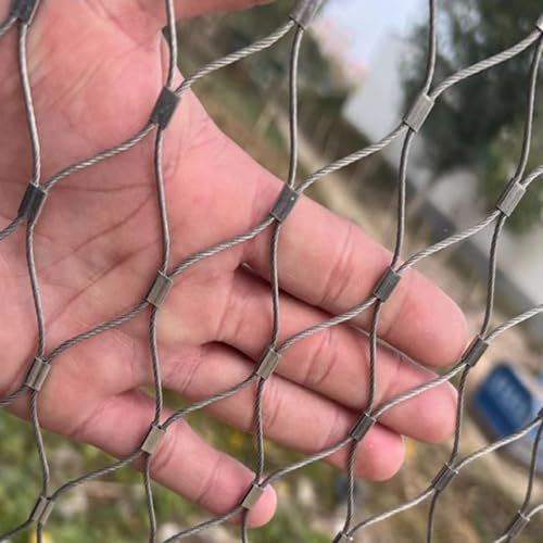 Edelstahl-Seilnetz, langlebiges flexibles Metallgeflecht für Geländer, Tierzaun und Gartenschutz von Generisch