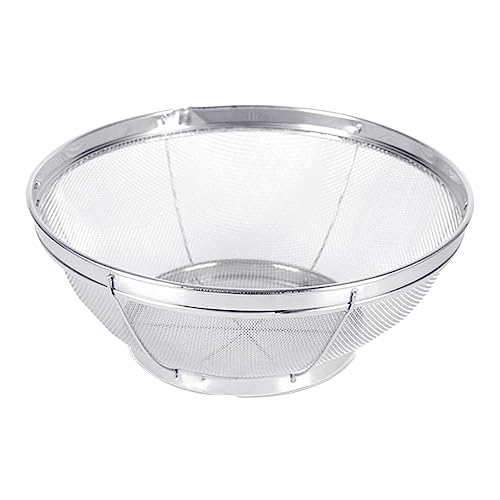 Edelstahl-Siebkorb-Sieb zum Abseihen von Dampf oder Kochen von Gemüse und Nudeln, Küche, Reissieb, Waschschüssel, Lebensmittel, Gemüse, Reinigungssieb, Abflusssieb, Abtropfgestell-Set für (Silber von Generisch