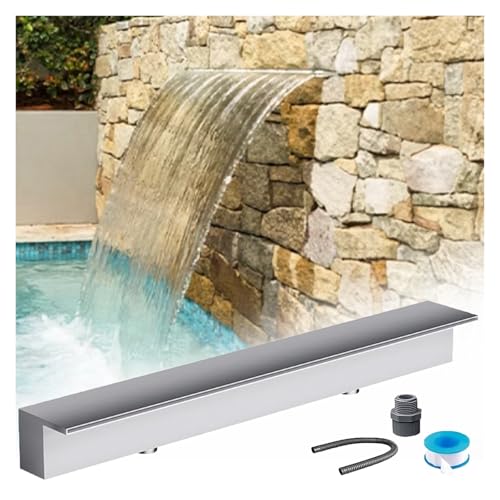 Edelstahl Springbrunnen Spillway Kit, Modern Wand Embedded Wasserspiel für Pool und Gartenteich von Generisch