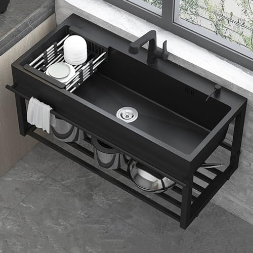 Edelstahl-Spülbecken, Wandhalterung mit Halterung und Wasserhahn, ideal für Restaurants, Geschäfte und Bars Edelstahl-Spülbecken, Wandhalterung mit Halterung und Wasserhahn, ideal für Restaurants, Geschäfte und Bars von Generisch