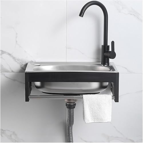 Edelstahl-Spülbecken mit Wasserhahn, ideal für gewerbliche Küche, Waschküche, Garage und Werkstatt Edelstahl-Spülbecken mit Wasserhahn, ideal für gewerbliche Küche, Waschküche, Garage und Werkstatt von Generisch
