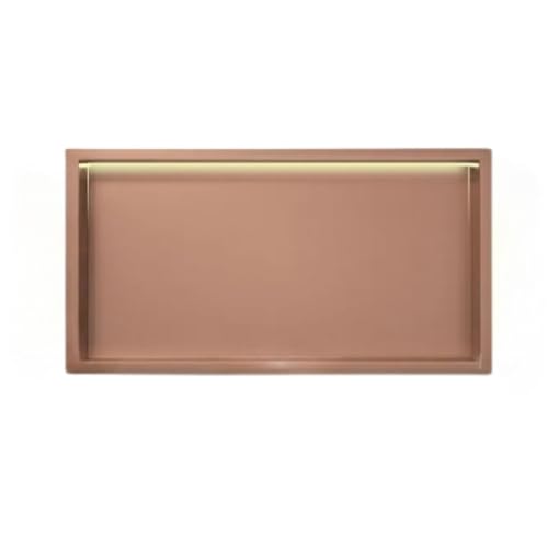 Edelstahl-Wand-Duschregal mit LED-Licht, Nische, Heimwerker, Einzelregal, Abstellraum, Roségold, 72 x 32 x 12,5 cm Edelstahl-Wand-Duschregal mit LED-Licht, Nische, Heimwerker, Einzelregal, Abstellraum, Roségold, 72 x 32 x 12,5 cm von Generisch