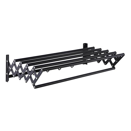Edelstahl Wandhalterung Ausziehbar Trockenständer Einziehbarer Faltbarer Kleiderständer für den Innen- und Außenbereich Stark & 80 cm - Platzsparendes Schwarzes Design Edelstahl Wandhalterung Ausziehbar Trockenständer Einziehbarer Faltbarer Kleiderständer für den Innen- und Außenbereich Stark & 80 cm - Platzsparendes Schwarzes Design von Generisch