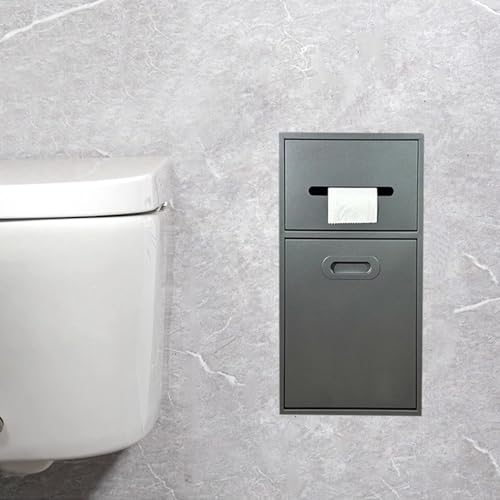 Edelstahl Wandregal Duschregal mit integriertem Toilettenpapierhalter und Mülleimer - Platzsparende Badezimmeraufbewahrung für moderne Häuser von Generisch