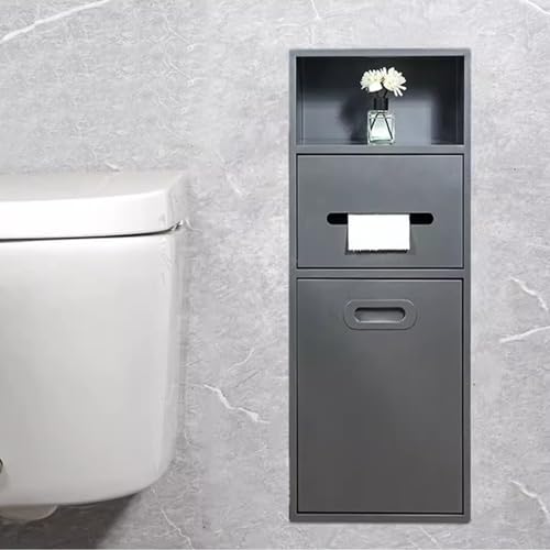 Edelstahl Wandregal Duschregal mit integriertem Toilettenpapierhalter und Mülleimer - Platzsparende Badezimmeraufbewahrung für moderne Häuser von Generisch