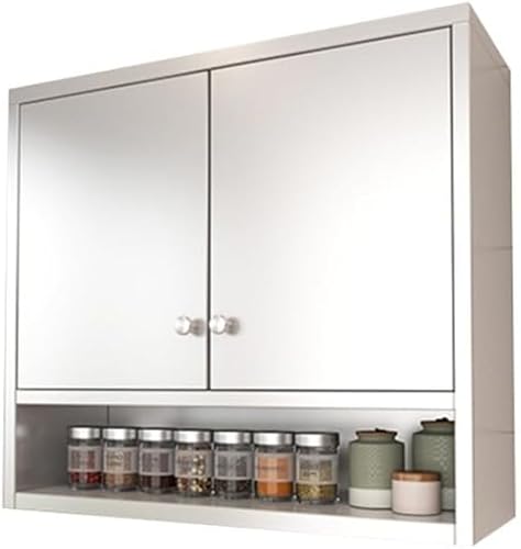 Edelstahl-Wandschrank mit Doppeltüren, verstellbare Regalböden, ideal für Wohnzimmer und Badezimmer, langlebige und stilvolle Organizer-Lösung Edelstahl-Wandschrank mit Doppeltüren, verstellbare Regalböden, ideal für Wohnzimmer und Badezimmer, langlebige und stilvolle Organizer-Lösung von Generisch