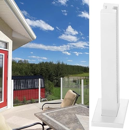 Edelstahl Weiß Glas Geländer Pfosten Balkon Handlauf Trennwand Säule Eckig Glasgeländer Zubehör für Terrasse Zaun Modernes Design Balustrade von Generisch