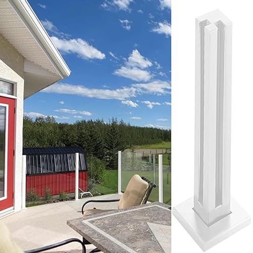 Edelstahl Weiß Glas Geländer Pfosten Balkon Trennwand Säule Quadratisch Glas Geländer Zubehör für Terrasse Zaun Moderne Balustrade Unterstützung von Generisch