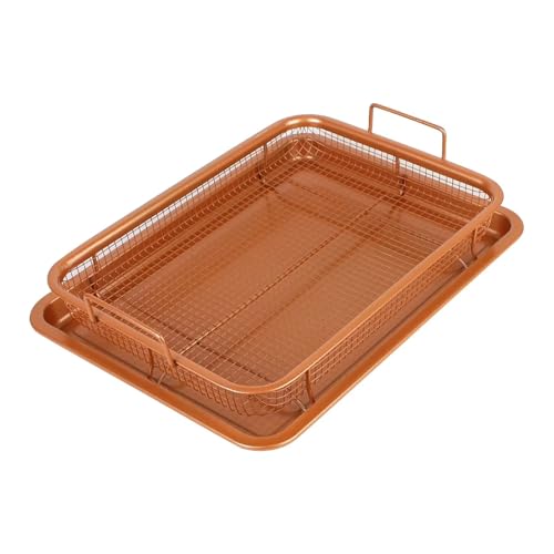 Edelstahl for Ofen Luftfritteuse BBQ Backblech Grill Knuspriges Netz Öl Braten Backform Antihaft-Chips Korb Kupfer Edelstahl for Ofen Luftfritteuse BBQ Backblech Grill Knuspriges Netz Öl Braten Backform Antihaft-Chips Korb Kupfer von Generisch