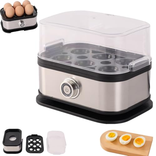 Effortless Egg Cooking with The Ultimate Stainless Steel Egg Cooker, Smart Eggs Cooker, with Auto Shut, Electric Rapid Boiler for Effortless 6 Eggs (1Pcs) von Generisch