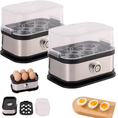 Effortless Egg Cooking with The Ultimate Stainless Steel Egg Cooker, Smart Eggs Cooker, with Auto Shut, Electric Rapid Boiler for Effortless 6 Eggs (2Pcs) von Generisch