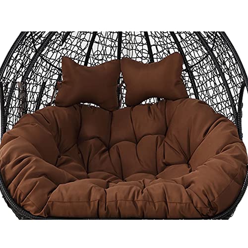 Egg Cushion Swing Chair - Double Hanging Lounge Chair with Soft Deep Cushion - Outdoor 2-Sitzer mit Bändern - Voll Füllung für Komfort - Langlebiges Design für Entspannung von Generisch