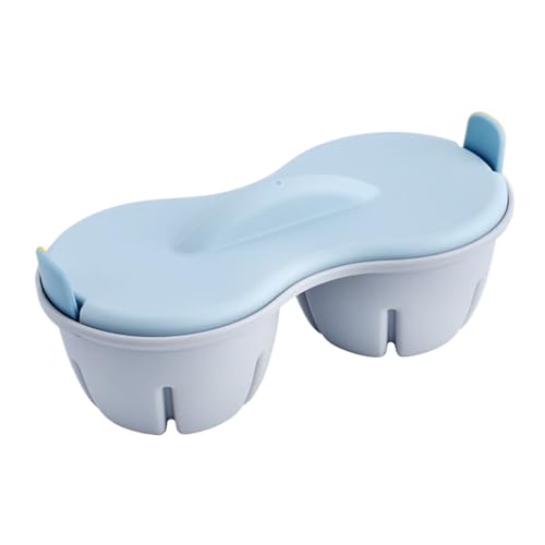 Eierkessel - 2 Hohlraum -Frühstückskocher für schnelle Mahlzeiten, hitzebeständiges Nicht -STIAK -Design mit sicherem Deckel, pochierter Eierhersteller für Küchenkochen, weiche Farben, leicht Reinigun von Generisch