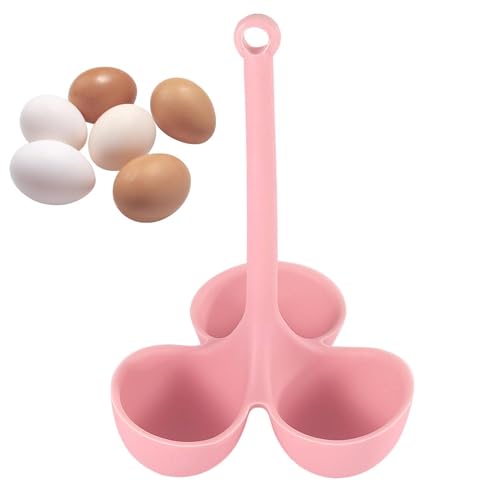 Eierkocher-Halter – Silikon-Eierpochierbecher | Herd Silikon Eier-Dampfgarer Tablett | Eierpochier-Kochgestell | 3-Gitter-Eierhalter | wiederverwendbares Kochgeschirr zum Kochen und Pochieren von von Generisch