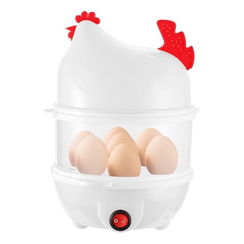 Eierkocher - mit 2 Einsätzen - Hühnchen-Design Für Kinder Und Erwachsene Haushalt Küche Frühstück von Generisch