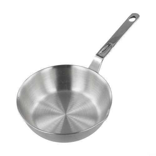 Eierpfanne aus 316 Edelstahl, kleine Pfanne mit Ausgießer für Omelett-Braten oder Butterschmelzen, Soßentopf für Gas- und Induktionsherd, platzsparende Einzel-Serve-Küchenhelfer (S) von Generisch
