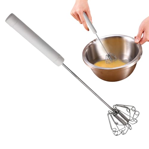 Eierschneebesen,Halbautomatischer Schneebesen Mixer | Rostfreier Handmixer Zum Rühren Schlagen Mixen Von Milch Kaffee Teig von Generisch
